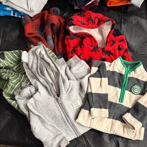 Carter's Gray and Green Kids Hoodies